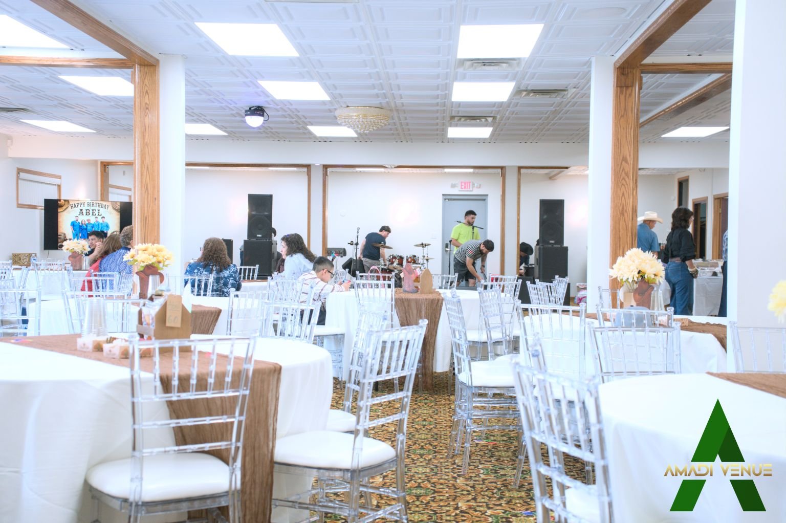 Wide shot during event.